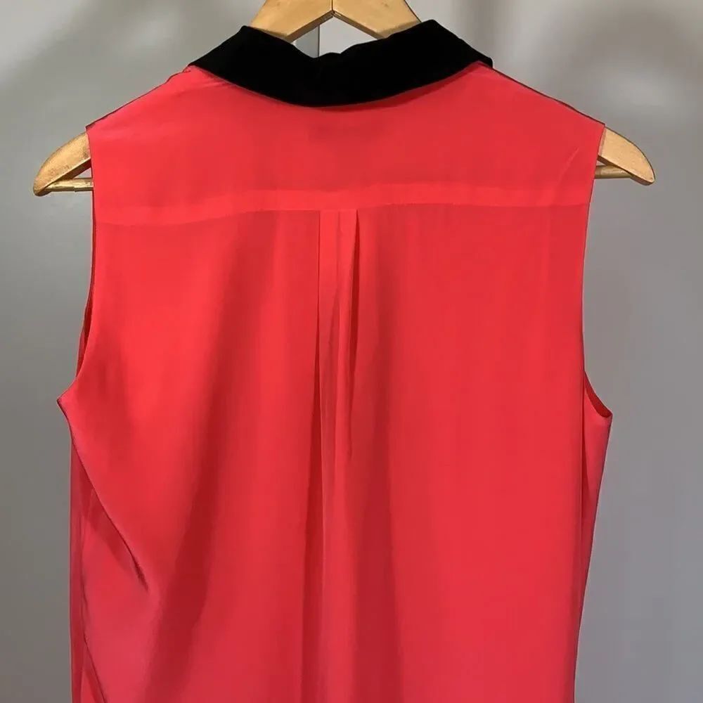 DYLAN GRAY Women’s Color Block Sleeveless Silk Shirt Dress Pink/Black Size 6 - Picture 5 of 12